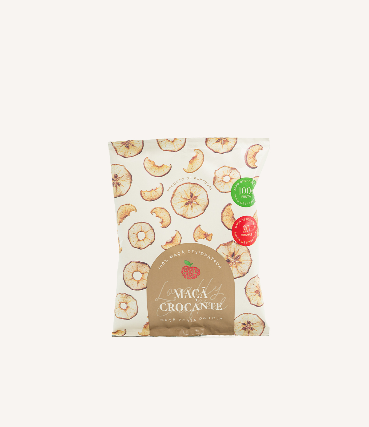 Saqueta de Maçã Crocante 20g — 100% maçã desidratada