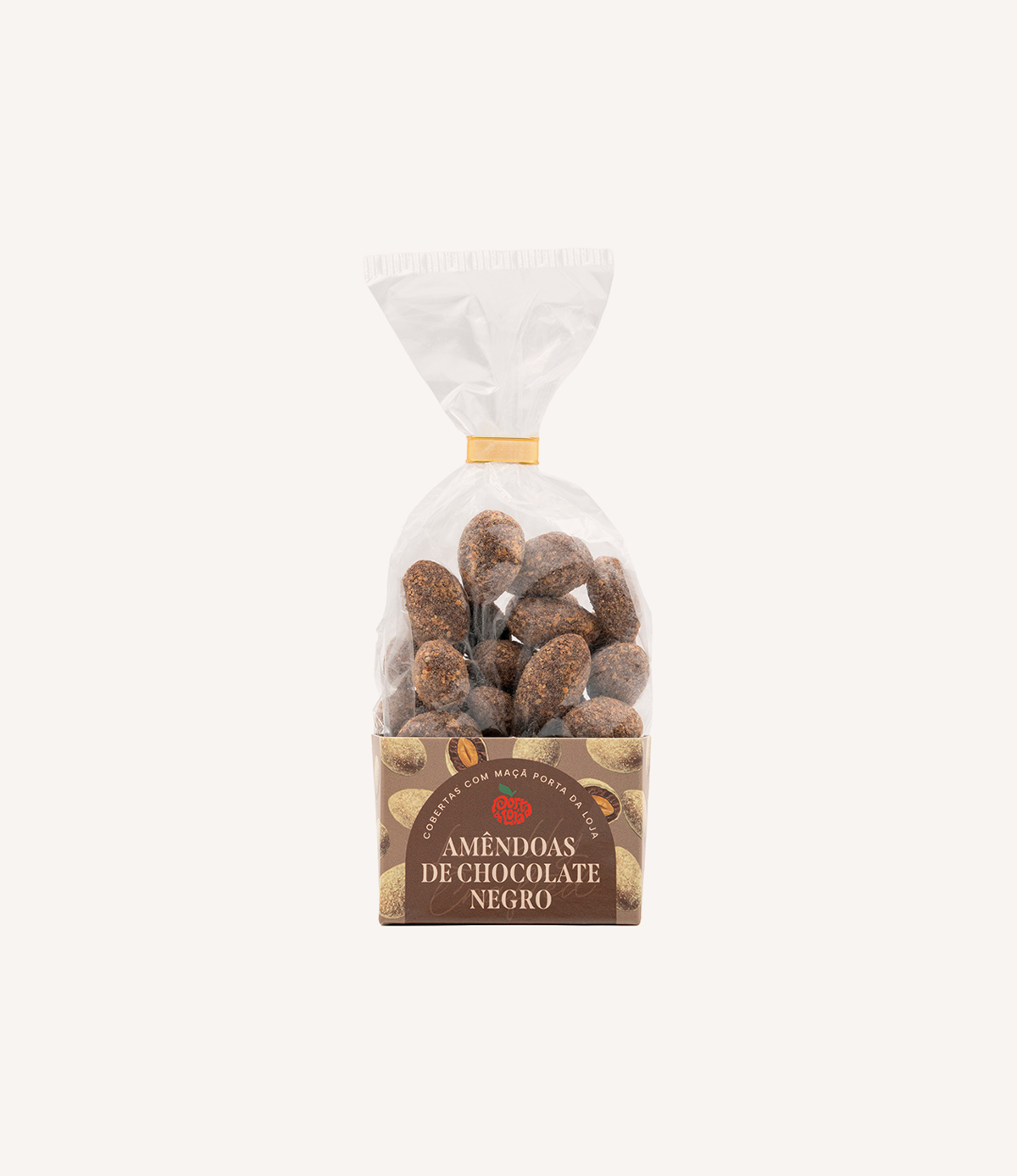 Amêndoas de Chocolate Negro 150g com pó de maçã desidratada