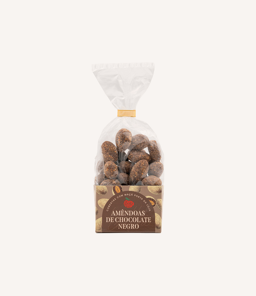 Amêndoas de Chocolate Negro 150g com pó de maçã desidratada